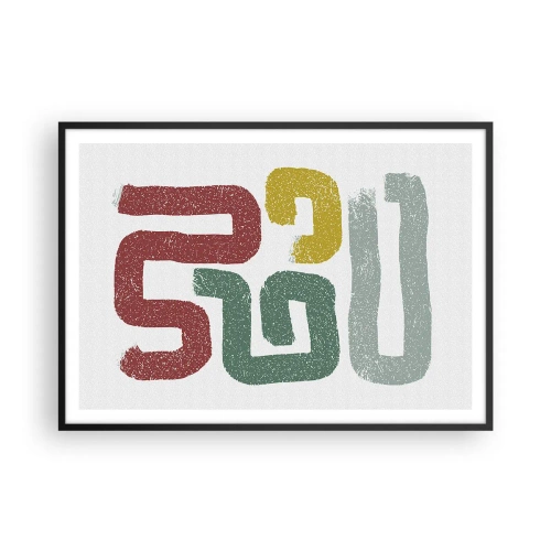 Poster in een zwarte lijst - In een onbekende taal - 100x70 cm