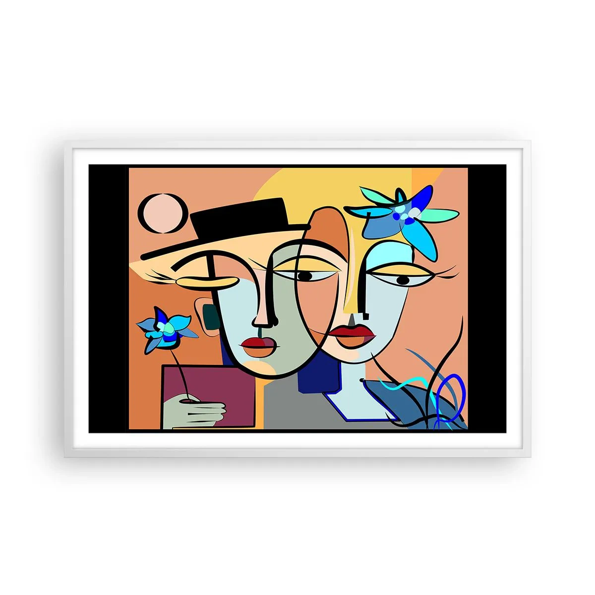 Poster in een witte lijst - Picasso's randez-vous - 91x61 cm