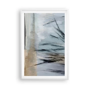 Poster in een witte lijst - Wintervelden - 61x91 cm
