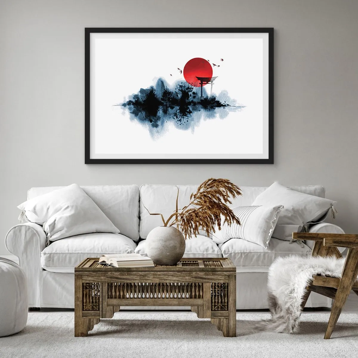 Poster in een zwarte lijst - Japanse weergave - 70x50 cm
