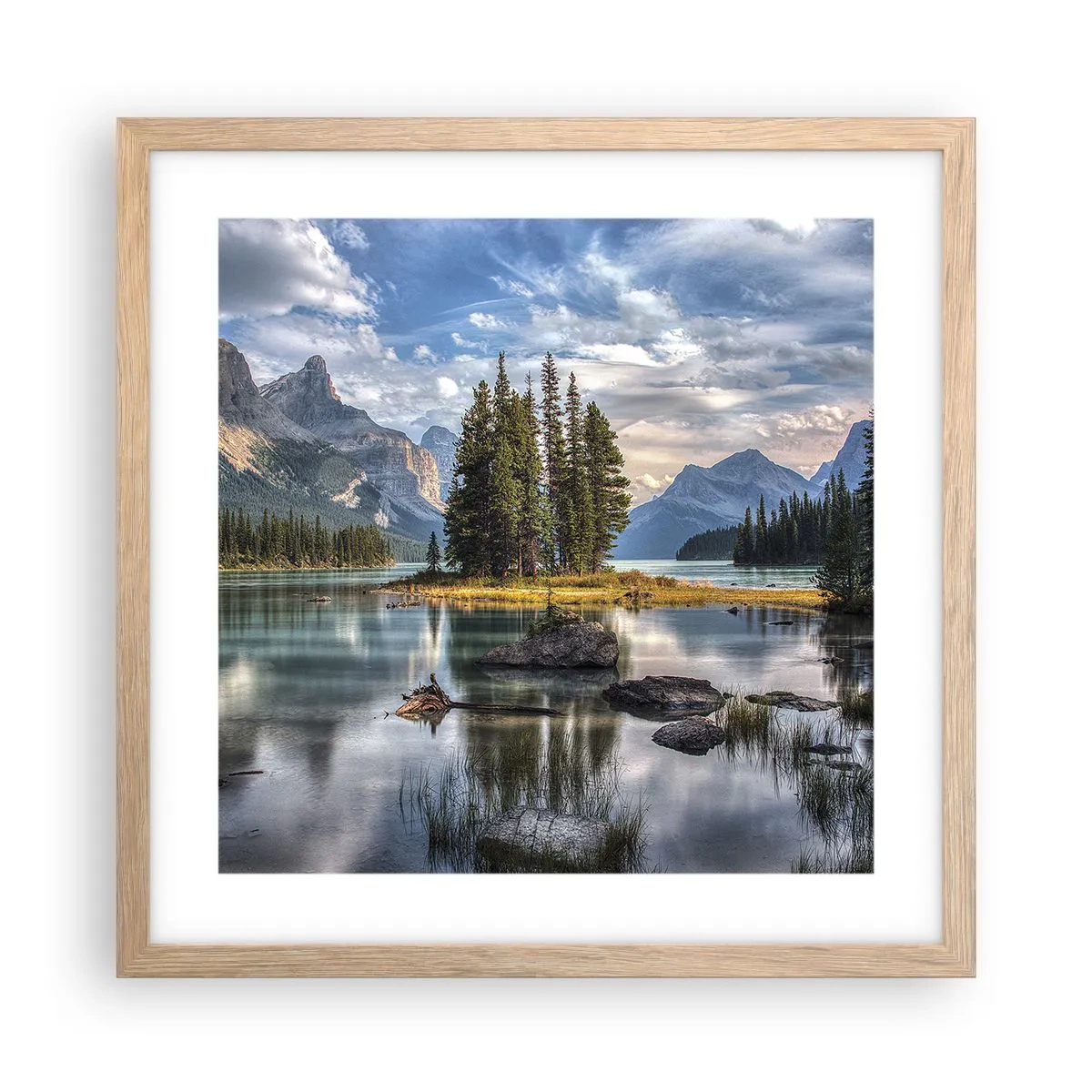 Een poster in een licht eiken lijst - Aan het grote en schone water ... - 40x40 cm