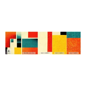 Fotobehang Staaltje Standard Eco - Geometrische abstractie – goede energie - Vierkantjes, Op leeftijd, Deel - 100x30 cm