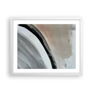 Poster in een witte lijst - Compositie: boog van zwart en grijs - 50x40 cm