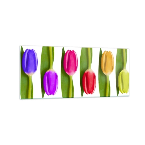 Schilderen op glas - Regenboog compositie - 120x50 cm