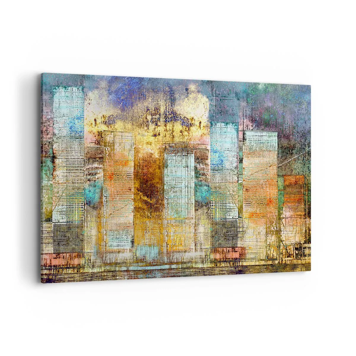 Schilderen op canvas - Een zonnige metropool - 100x70 cm