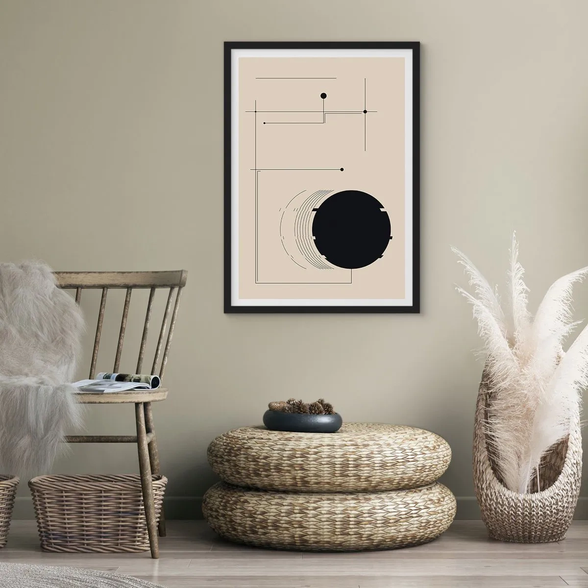 Poster in een zwarte lijst - Een flexibele en dynamische compositie - 61x91 cm