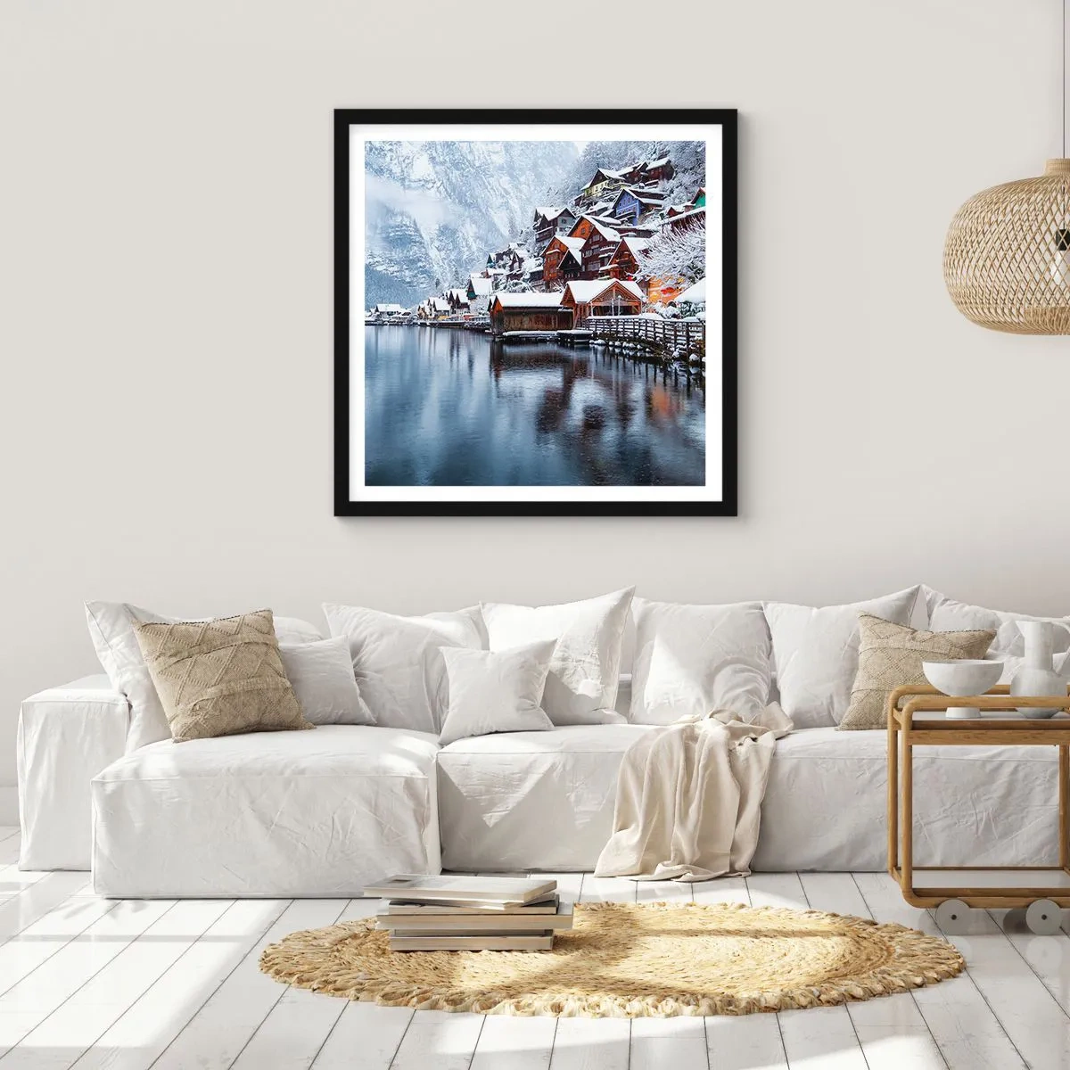 Poster in een zwarte lijst - In winterdecoratie - 50x50 cm