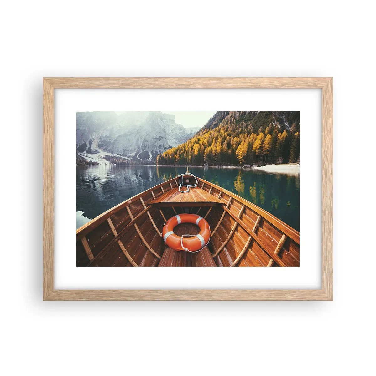 Een poster in een licht eiken lijst - Bergtocht - 40x30 cm