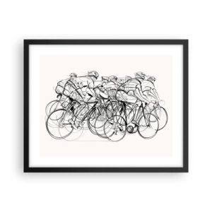 Poster in een zwarte lijst - Samen als team - 50x40 cm