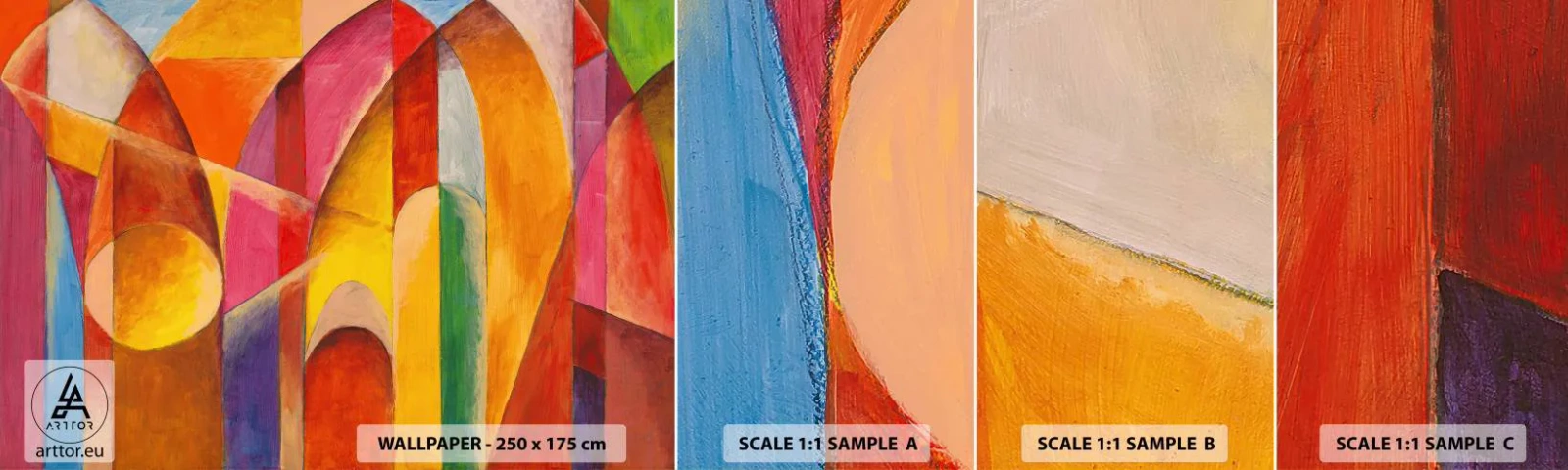 Fotobehang Staaltje Standard Eco - Kathedraal van de zon - Abstractie, Deel, Moderne kunst - 100x30 cm