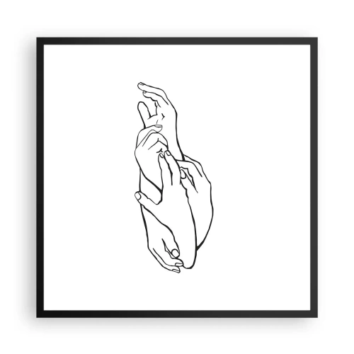 Poster in een zwarte lijst - Goede aanraking - 60x60 cm