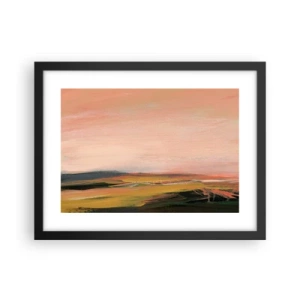 Poster in een zwarte lijst - In roze tinten - 40x30 cm