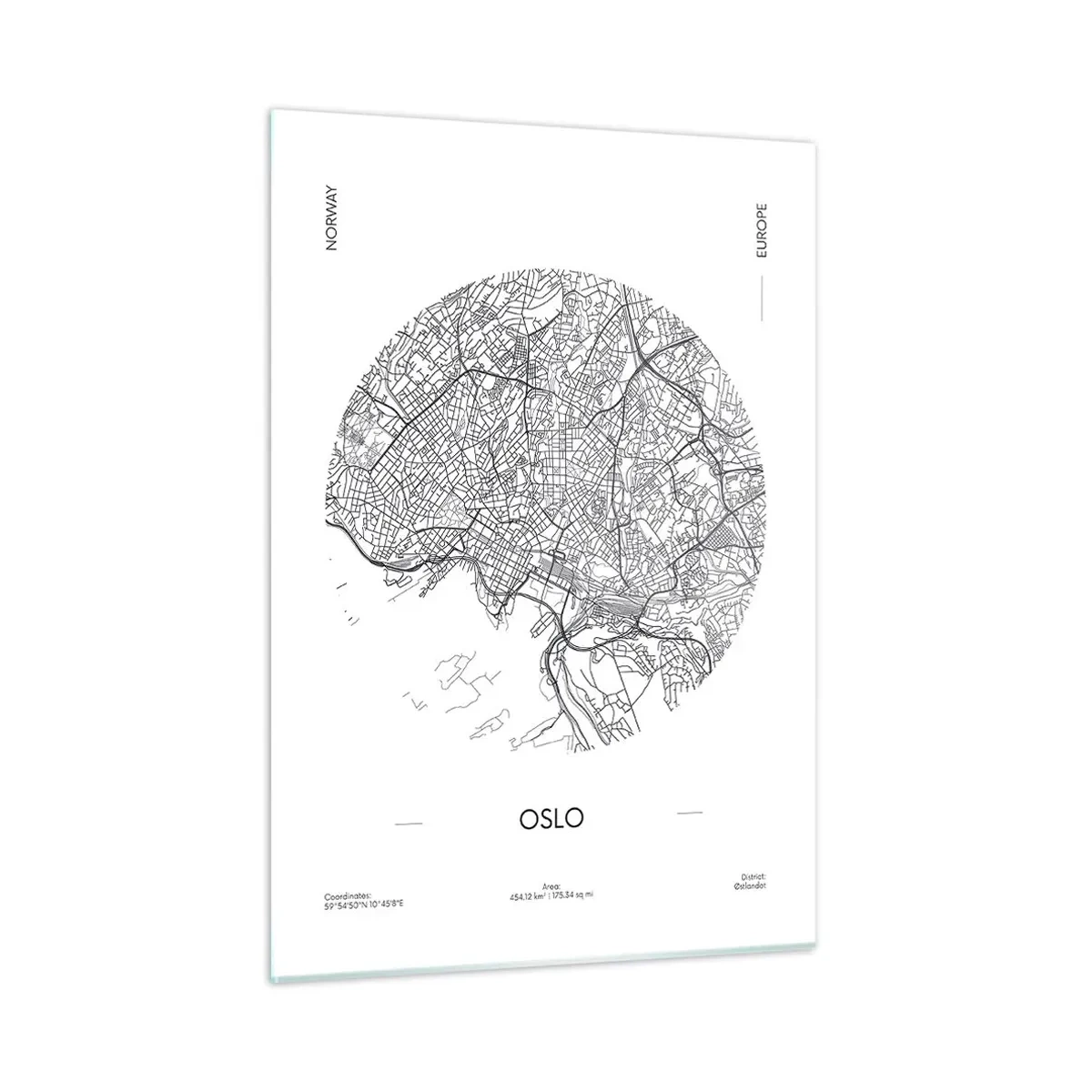 Schilderen op glas - Anatomie van Oslo - 50x70 cm