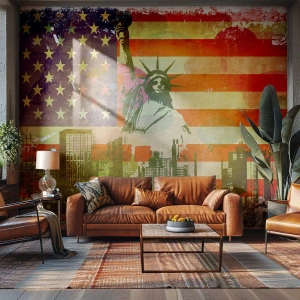 Fotobehang op maat Premium Canvas - Viva America! - New York, VS, Vrijheidsbeeld
