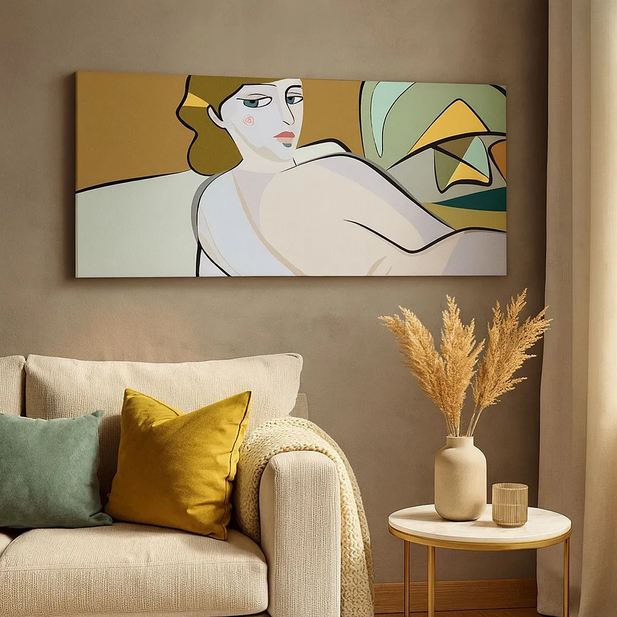 Schilderen op canvas - Intiem portret - 100x40 cm