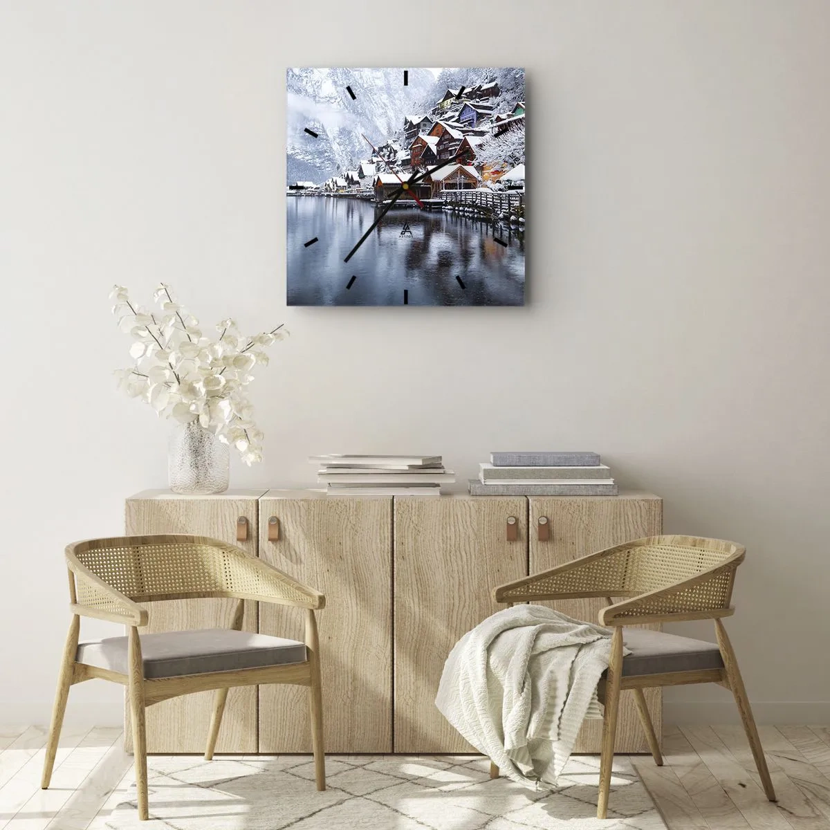 Wandklok - Klok - In winterdecoratie - 30x30 cm
