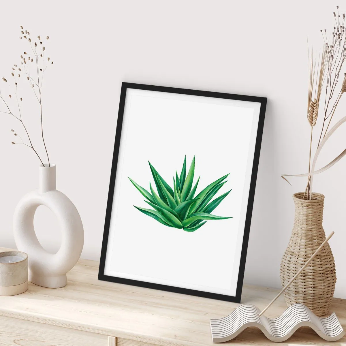 Poster in een zwarte lijst - Groen – kracht – leven - 70x100 cm