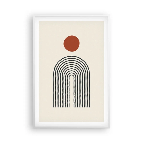 Poster in een witte lijst - Magnetisme van vormen en kleuren - 61x91 cm