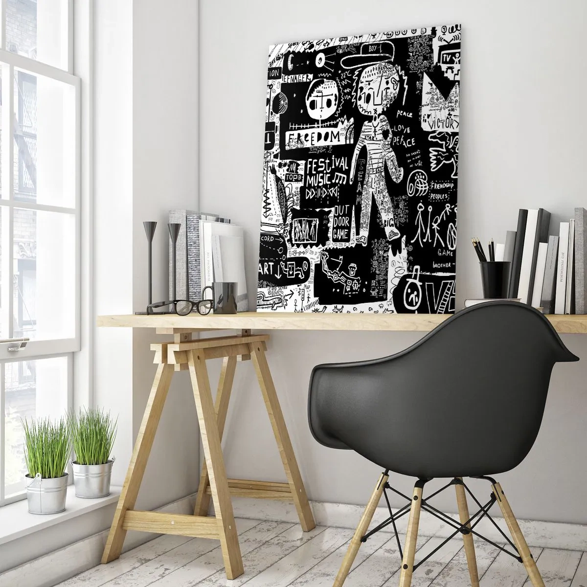 Schilderen op glas - Geestelijke jeugd van wet en vreugde - 50x70 cm