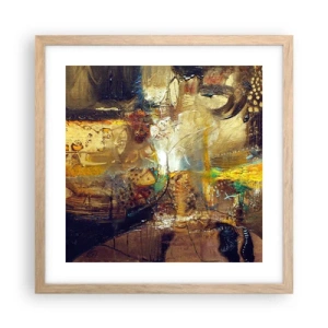 Een poster in een licht eiken lijst - Koud, warmer, heet - 40x40 cm