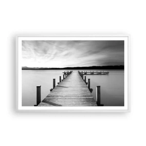 Poster in een witte lijst - Bij de waterput - vrede - 91x61 cm