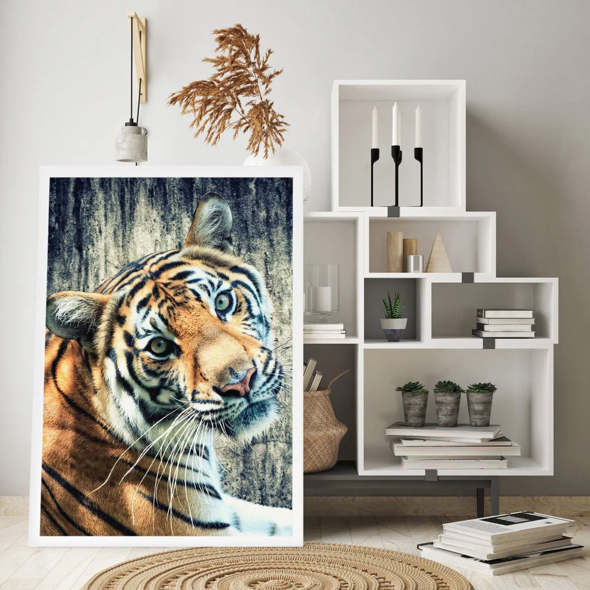 Poster - Portret in stromen van licht - 61x91 cm