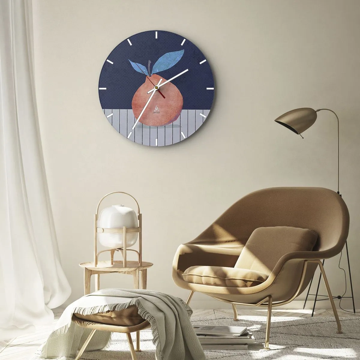 Wandklok - Klok - Convexiteit en vlak - 40x40 cm