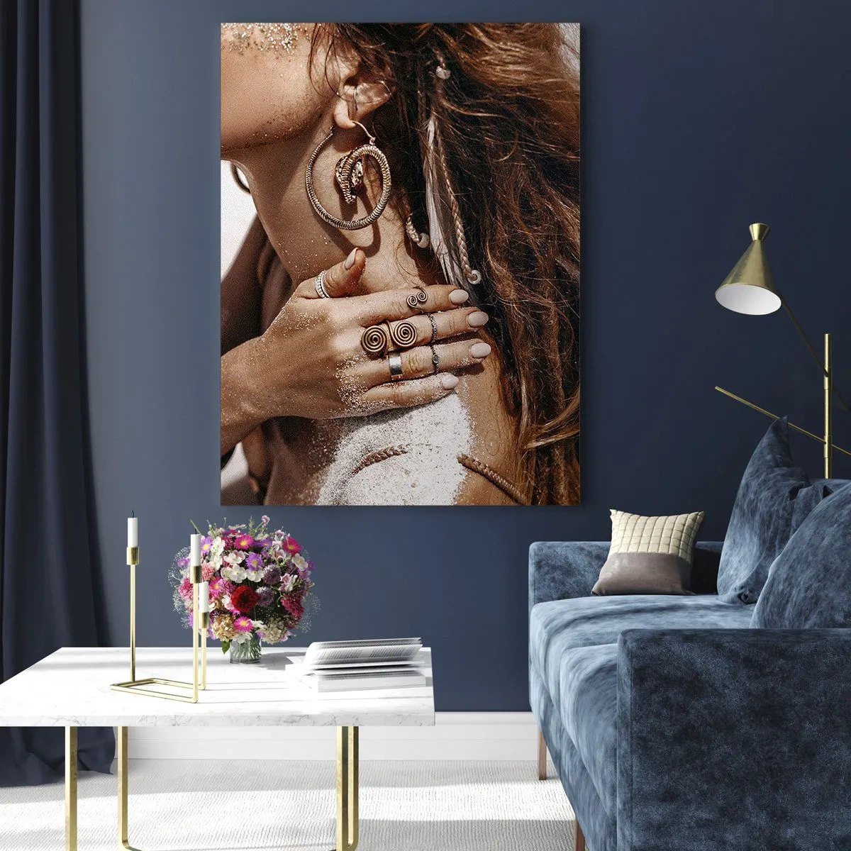 Schilderen op glas - Koningin van het wilde strand - 80x120 cm