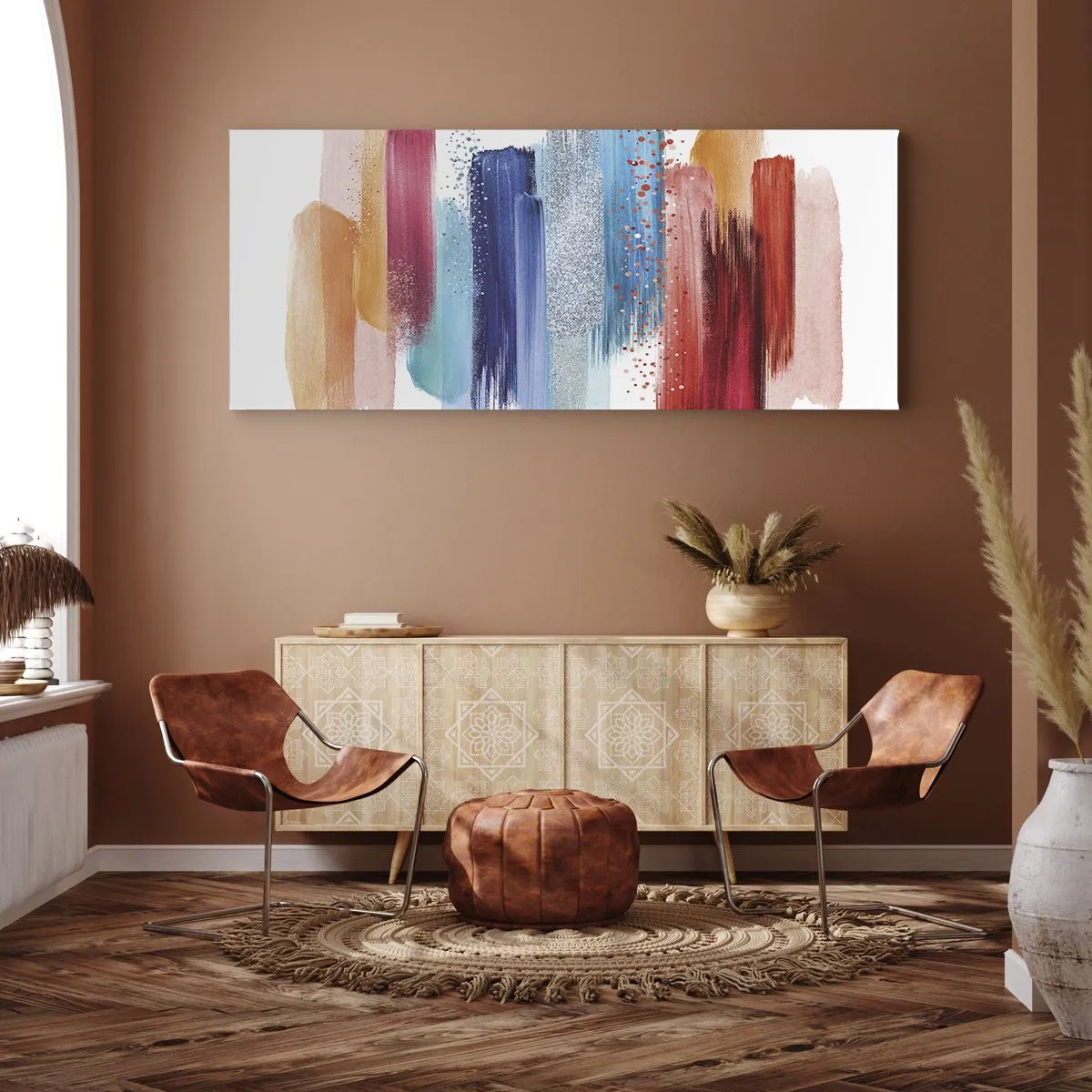 Schilderen op canvas - Omhoog en omlaag - 100x40 cm