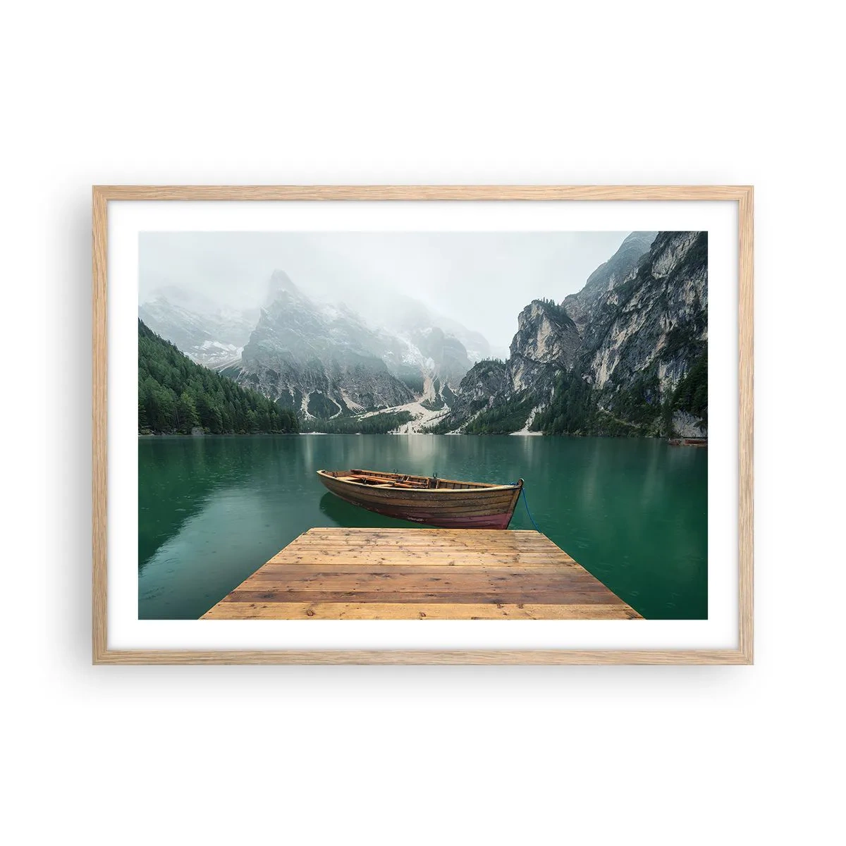Een poster in een licht eiken lijst - "En de trotse rotsen van het voorhoofd" - 70x50 cm