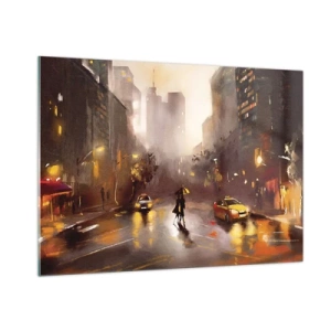 Schilderen op glas - In de lichten van New York - 100x70 cm