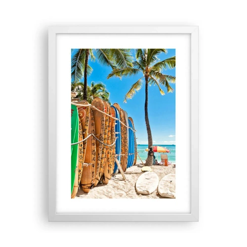 Poster in een witte lijst - Zonnig plezier - 30x40 cm