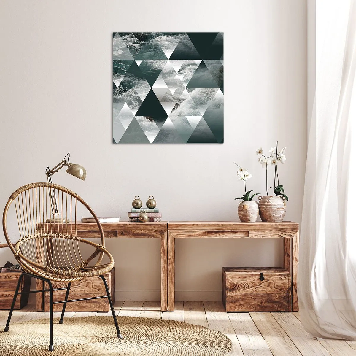 Schilderen op canvas - Kristal perspectief - 40x40 cm