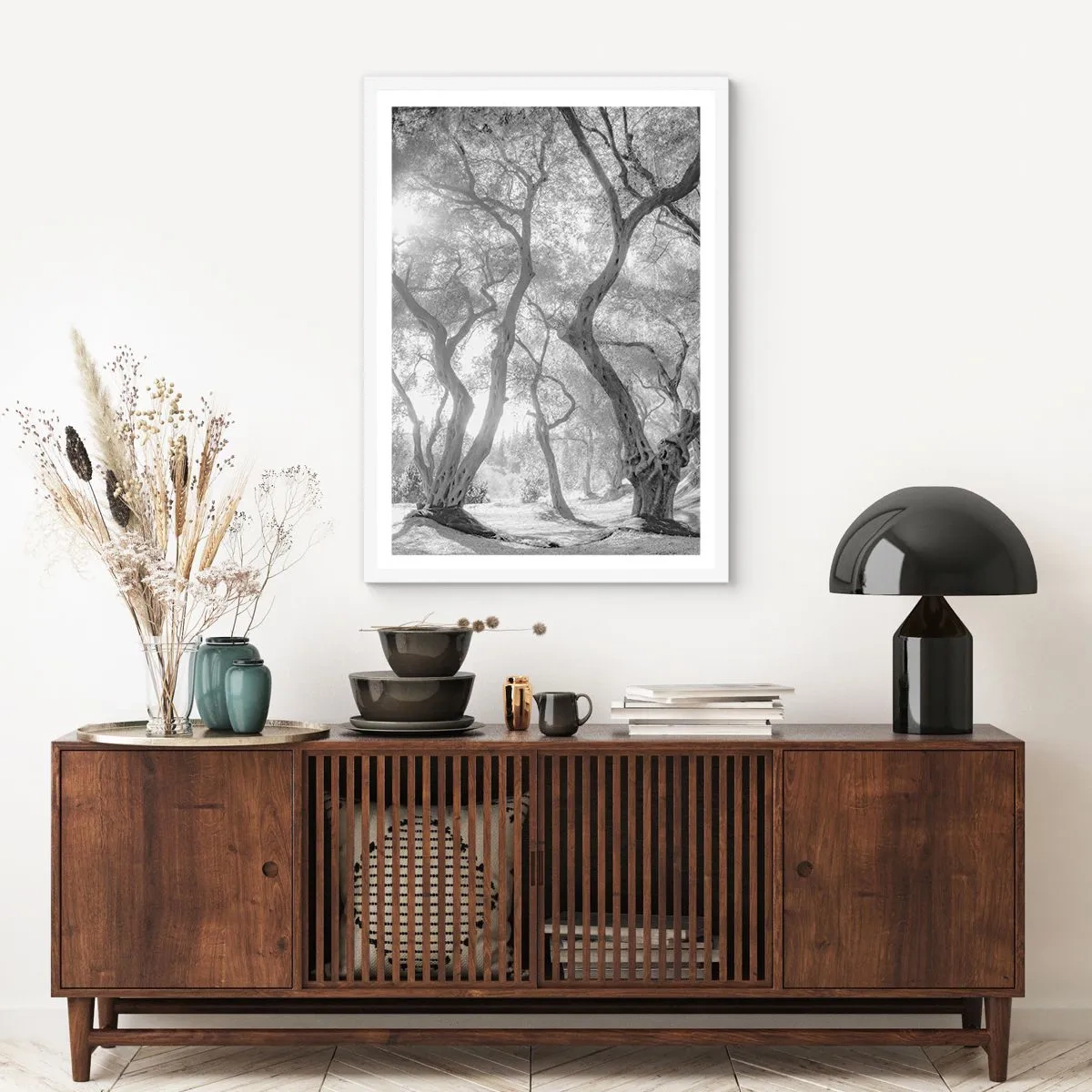 Poster in een witte lijst - In de olijfboomgaard - 30x40 cm