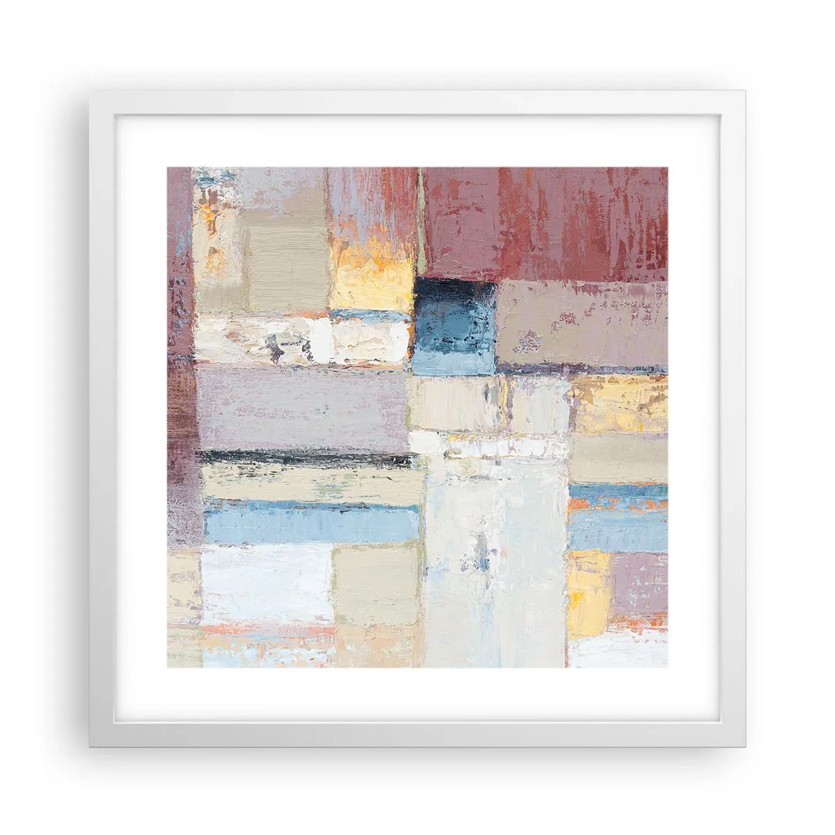 Poster in een witte lijst - De rust van geometrie - 40x40 cm