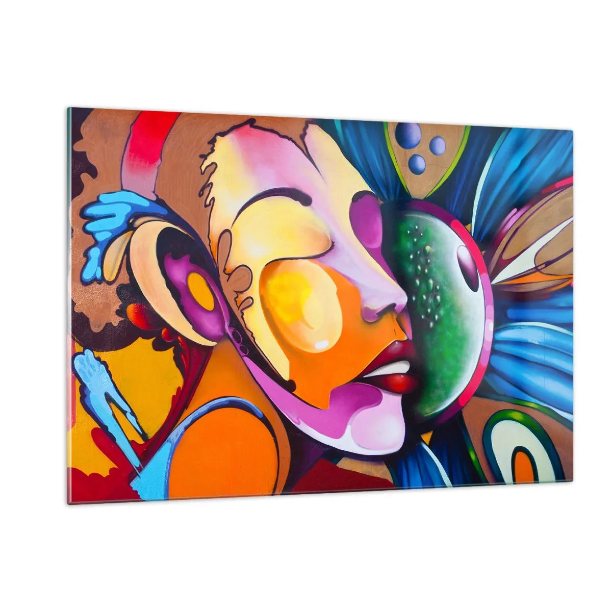 Schilderen op glas - Aanraken met kleur - 120x80 cm