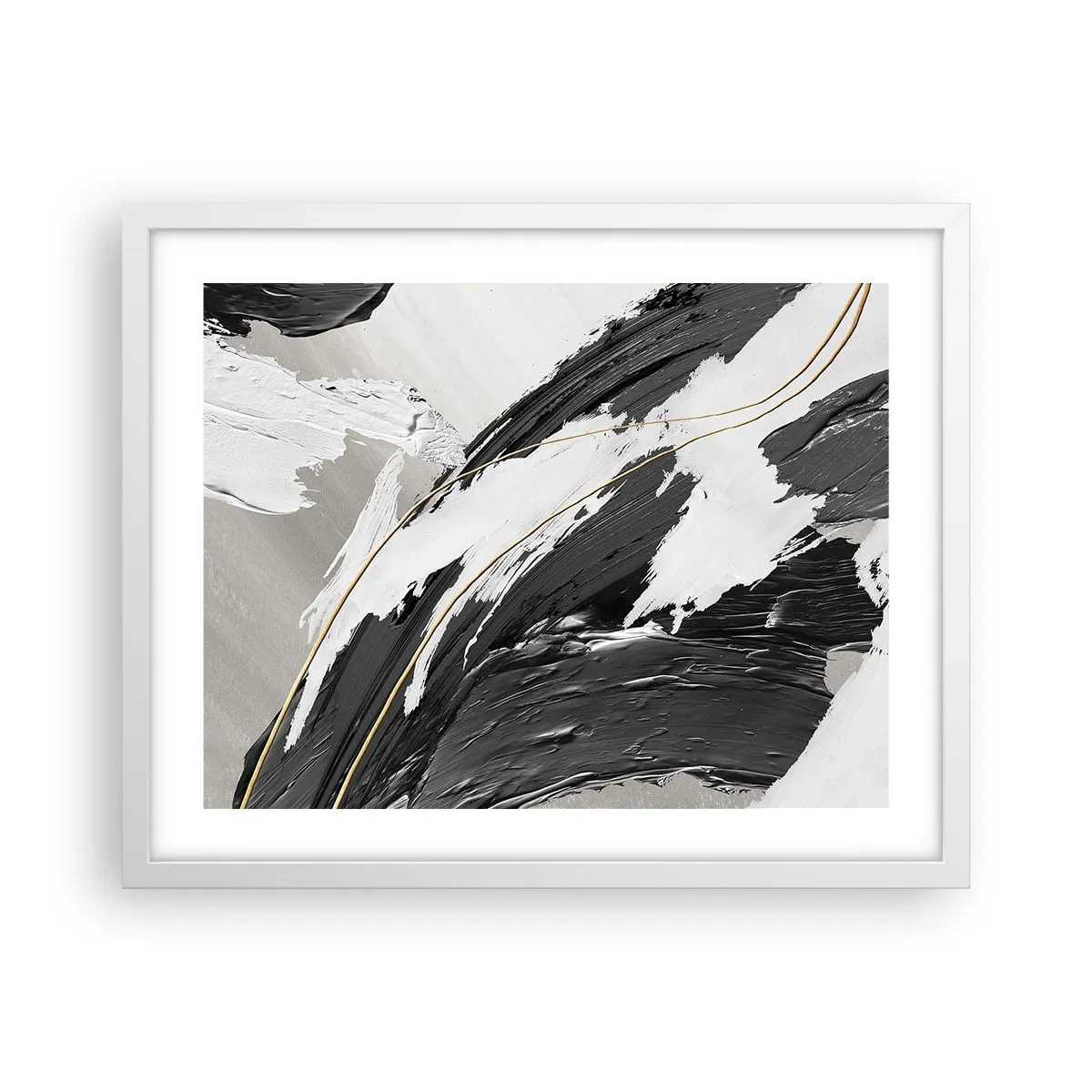 Poster in een witte lijst - Abstractie op grote schaal - 50x40 cm