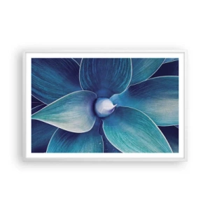 Poster in een witte lijst - Blauw uit de lucht - 91x61 cm