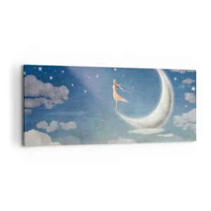 Schilderen op canvas - Blauwe verleidster - 120x50 cm