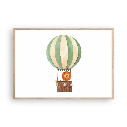 Een poster in een licht eiken lijst - Leons reizen - 100x70 cm