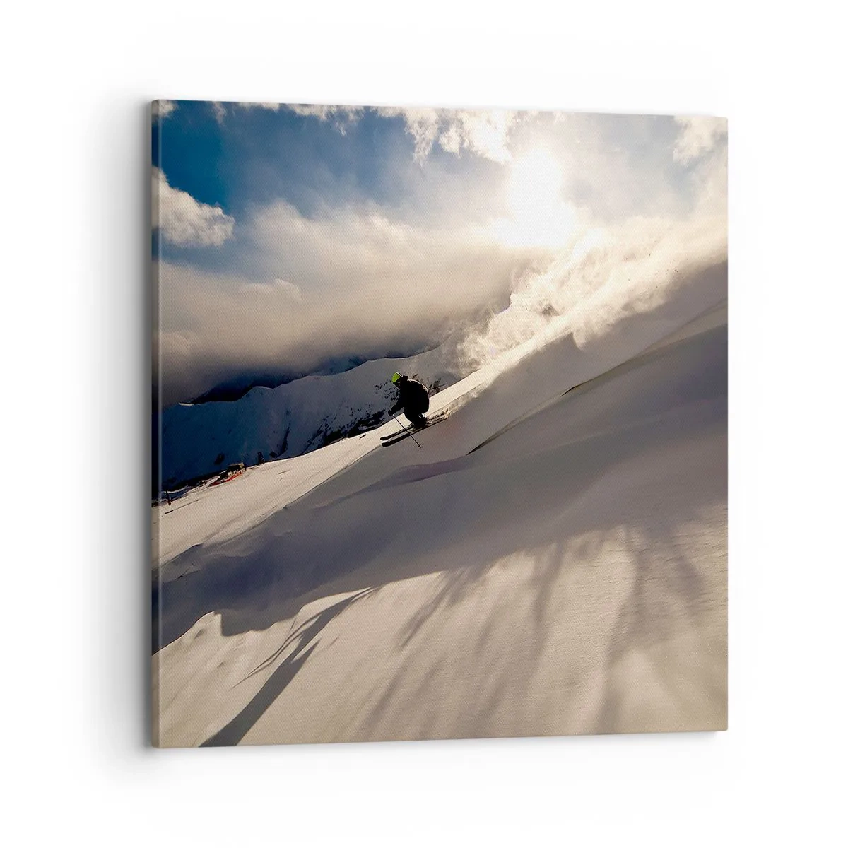 Schilderen op canvas - Berguitdaging genomen - 70x70 cm