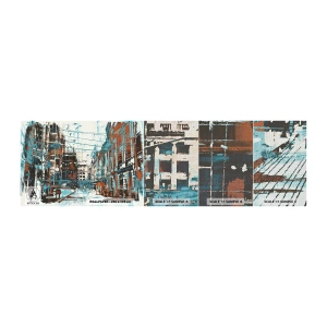 Fotobehang Monster Premium Canvas - Een versleten stadspad - Stad, Architectuur, Deel - 100x30 cm