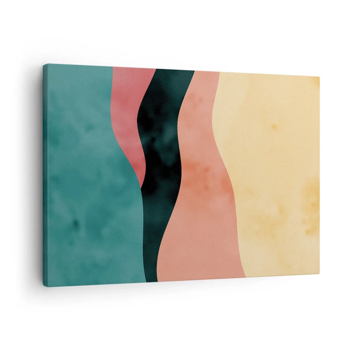 Schilderen op canvas - Abstracte golven in pastelkleuren - 70x50cm - Conforme non-conformiteit - Moderne wanddecoratie voor woonkamer en slaapkamer ARTTOR