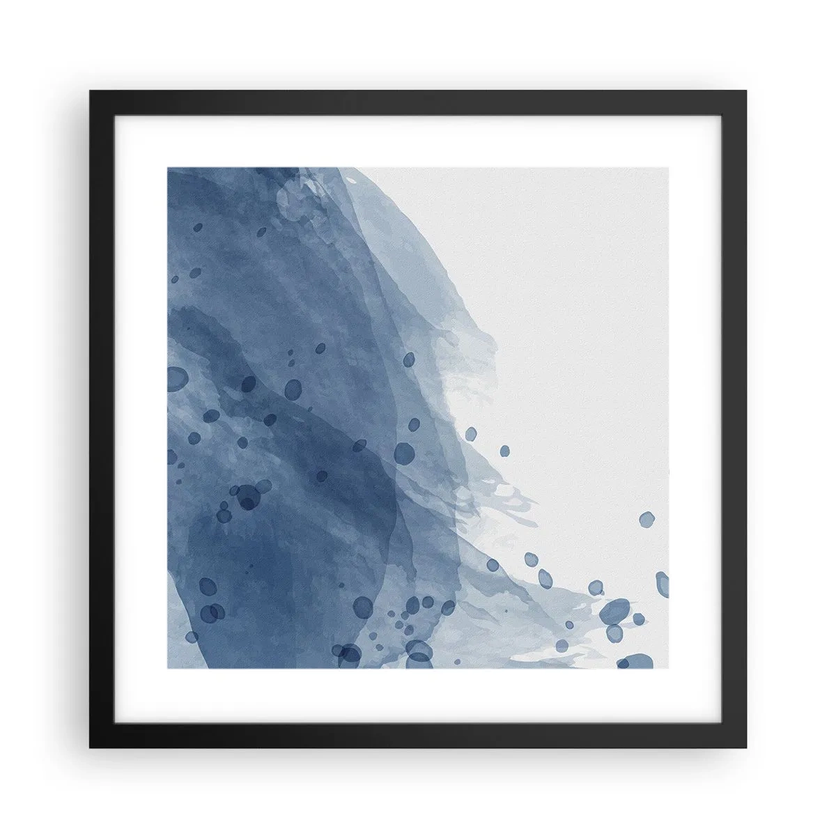 Poster in een zwarte lijst - Blauwe tule - 40x40 cm