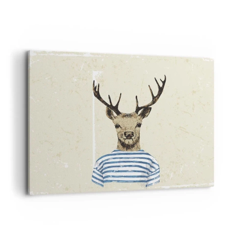 Schilderen op canvas - Omdat ik van gestreepte t-shirts hou! - 100x70 cm