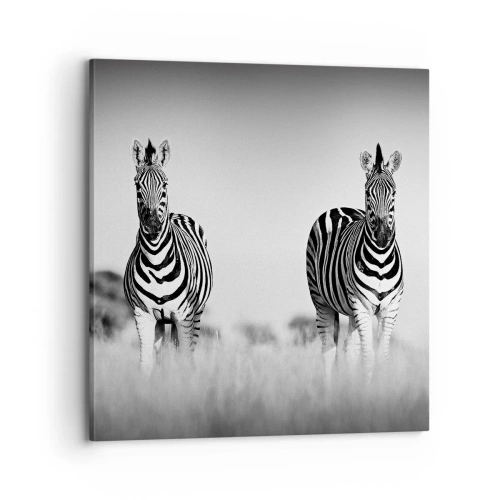 Schilderen op canvas - Toch is de wereld zwart-wit - 70x70 cm