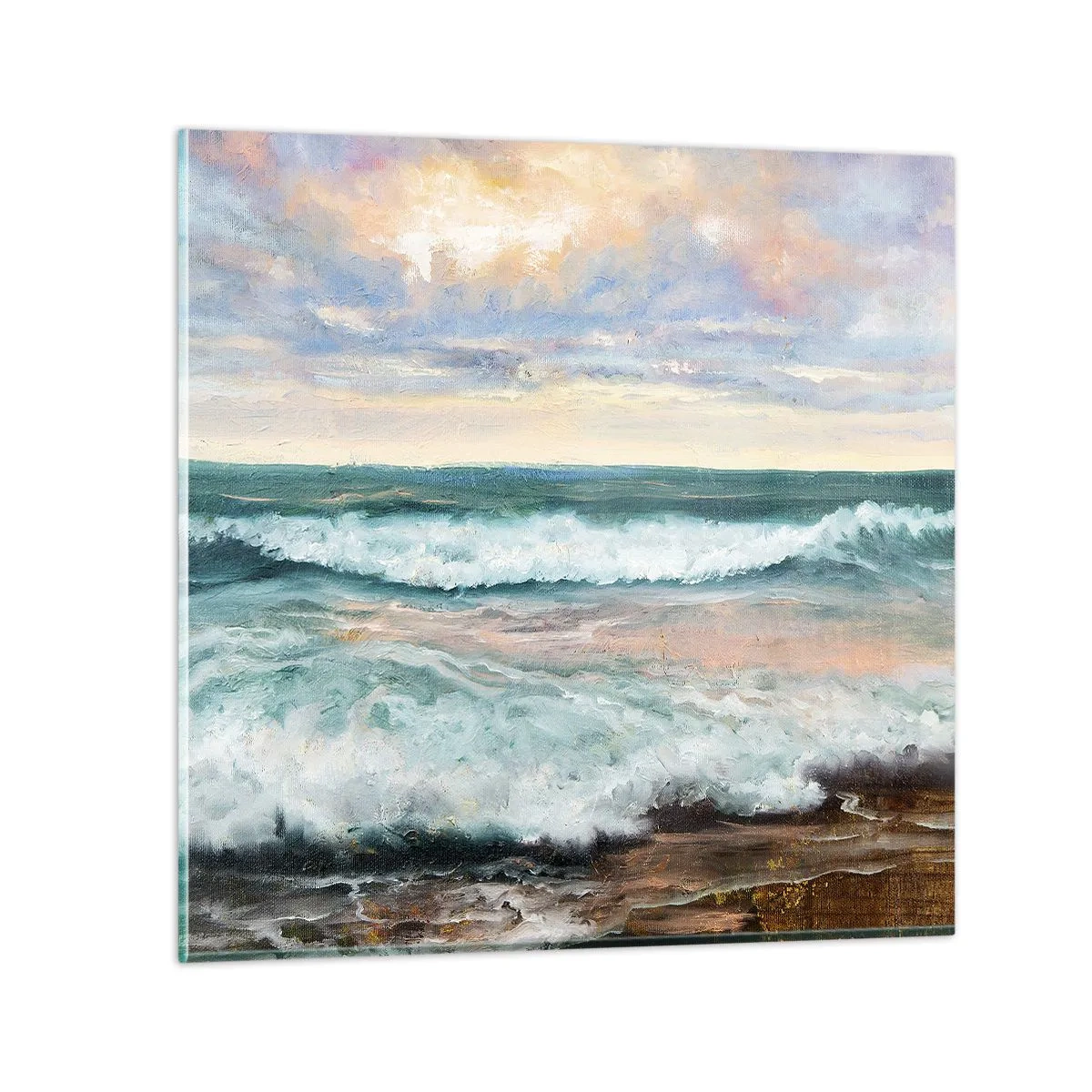 Schilderen op glas - Hier maak je je ziel glad - 40x40 cm