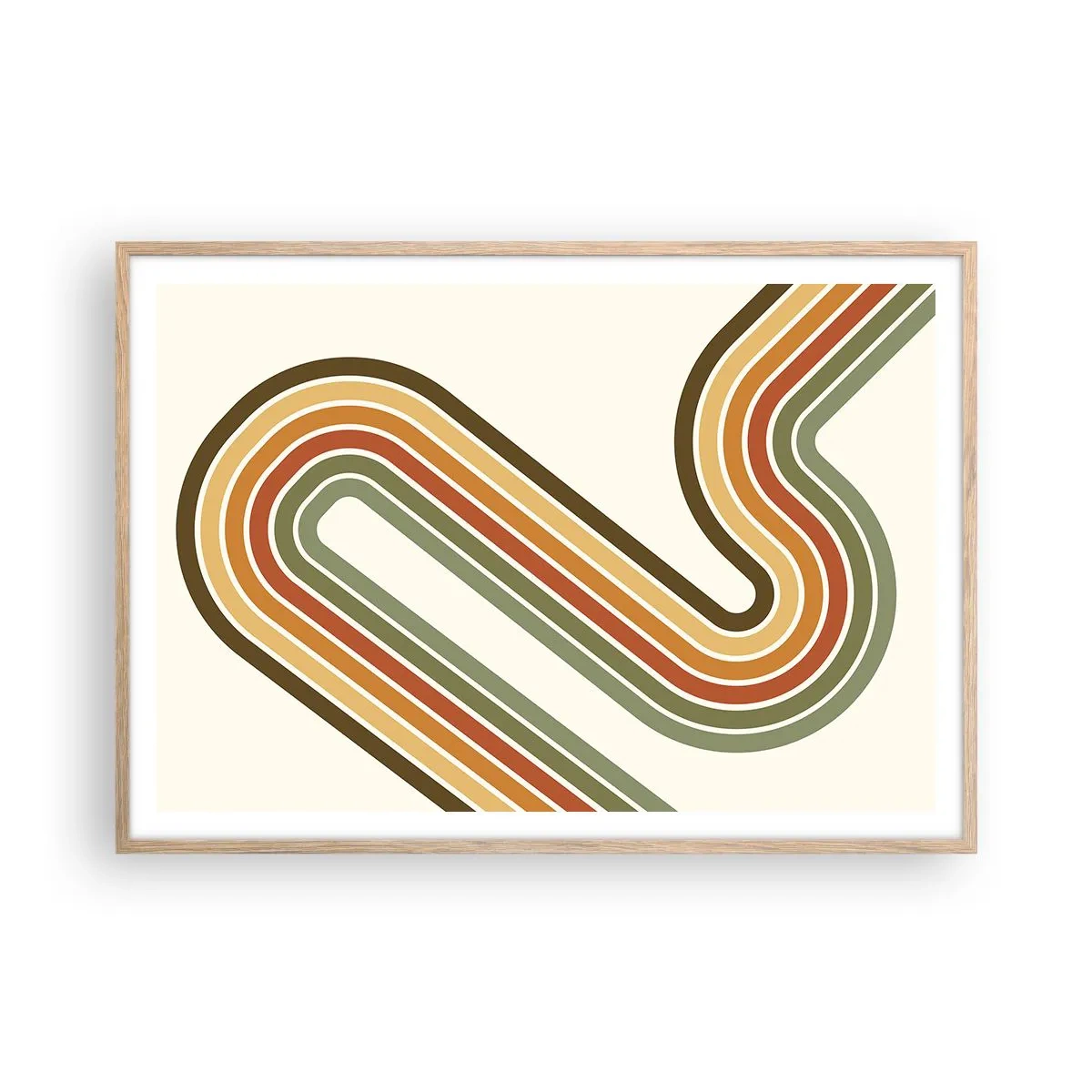 Een poster in een licht eiken lijst - Zigzag naar het doel - 100x70 cm