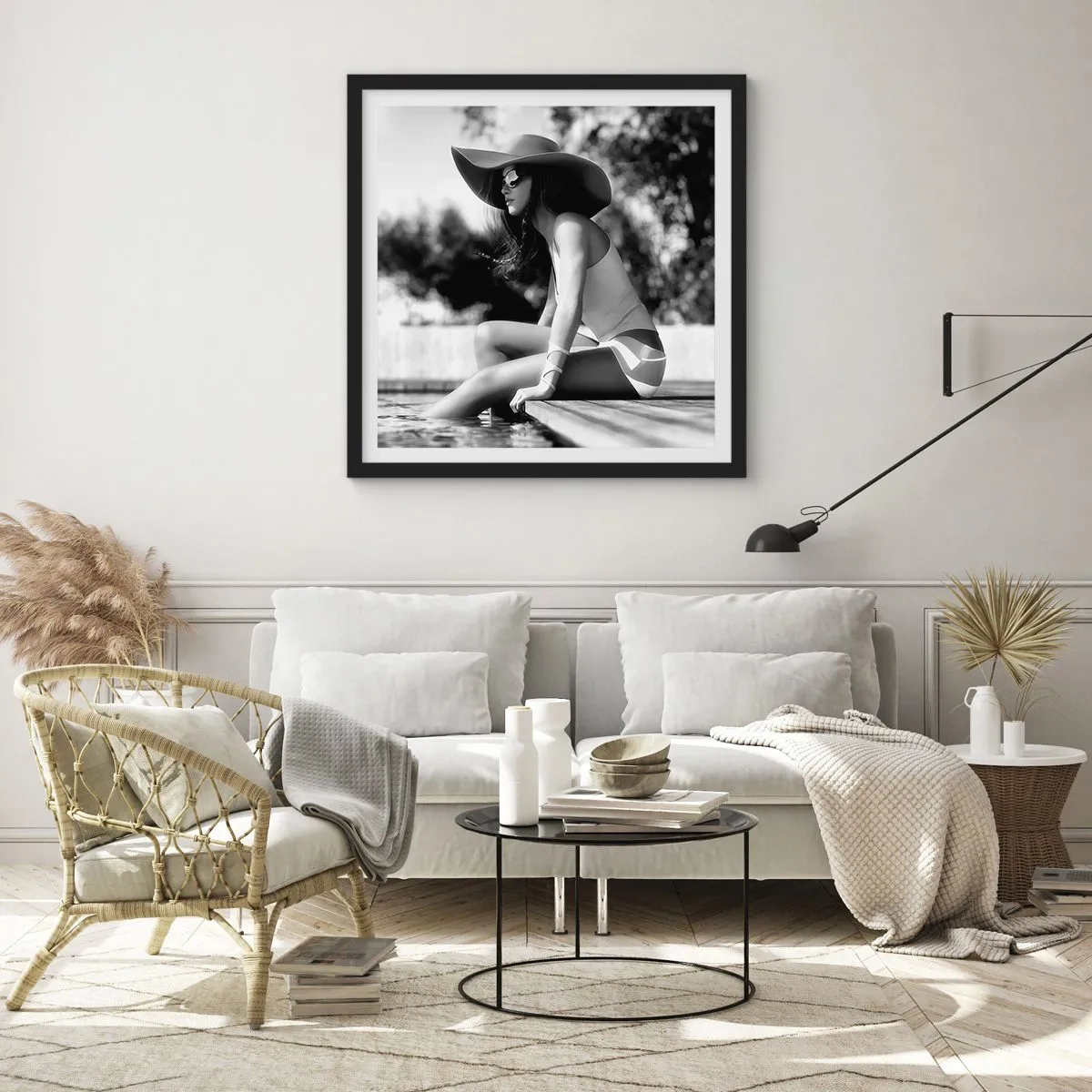 Poster in een zwarte lijst - Zomerdroom - 40x40 cm