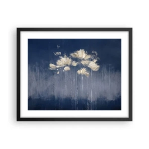 Poster in een zwarte lijst - Als bloemblaadjes in de wind - 50x40 cm